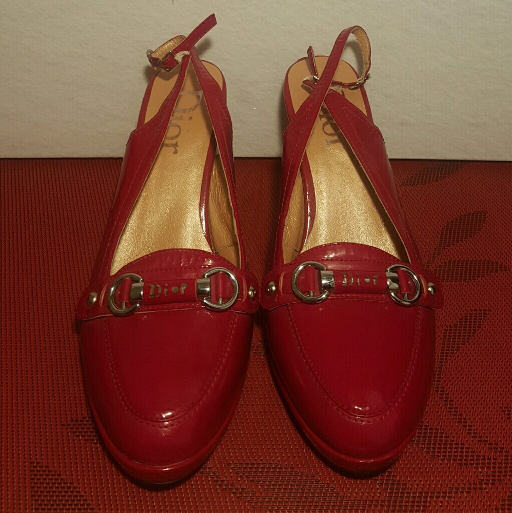 Dior Cherry Red Patent Leather Heels